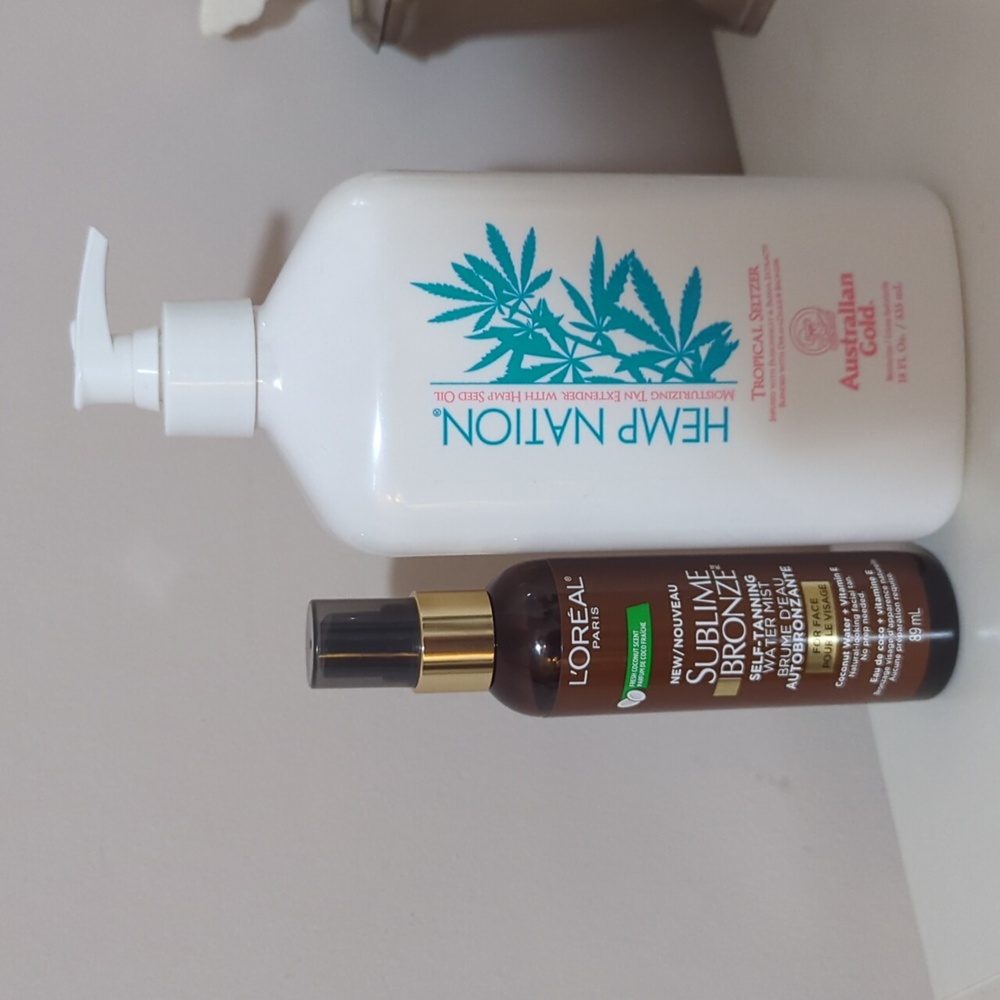 Australian Gold Hemp Nation Tropical Seltzer Tan Extender & L'Oreal Sublime Bron